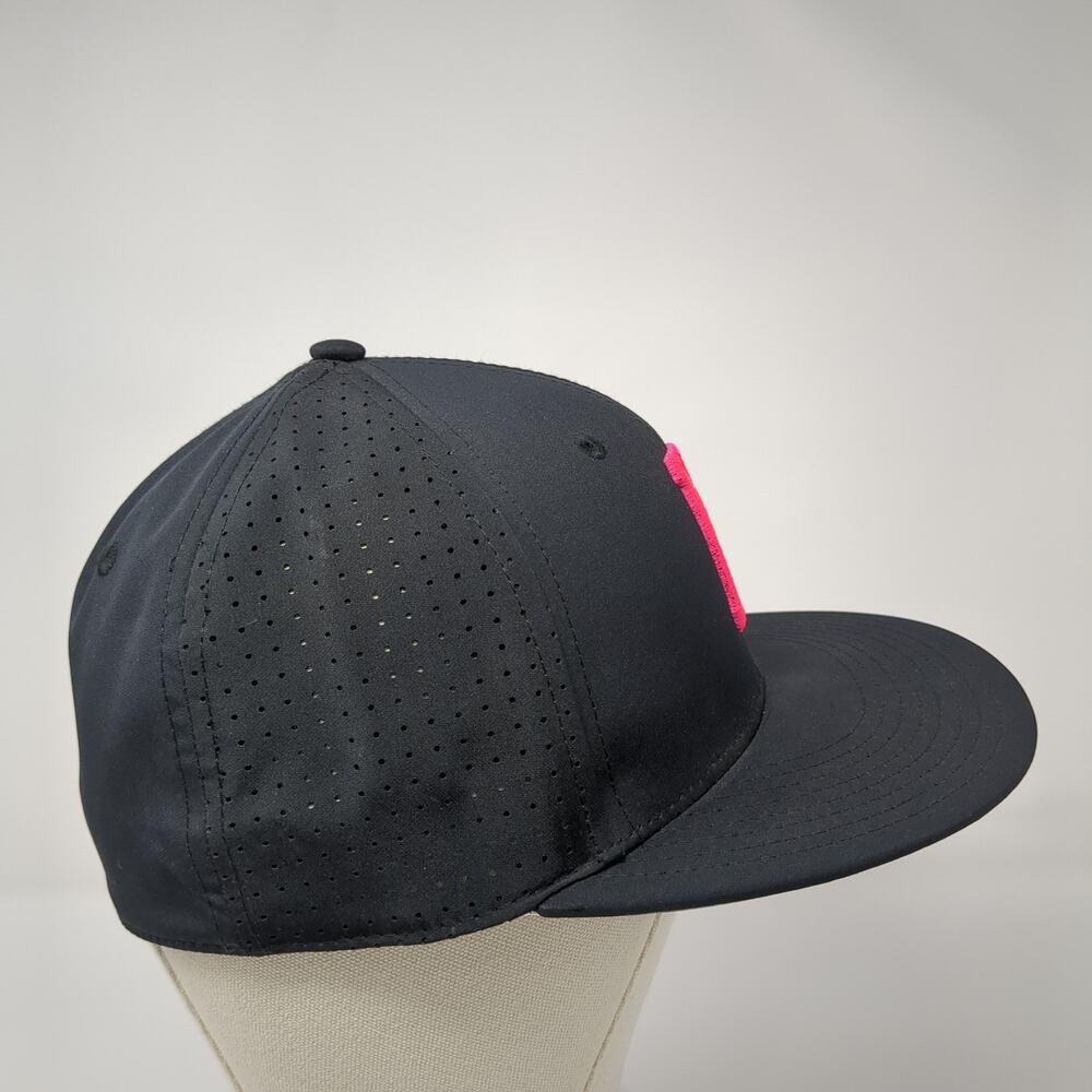 The Game Fitted Flat Bill Hat Black Embroidered Pink R Logo Size Small - Picture 4 of 9
